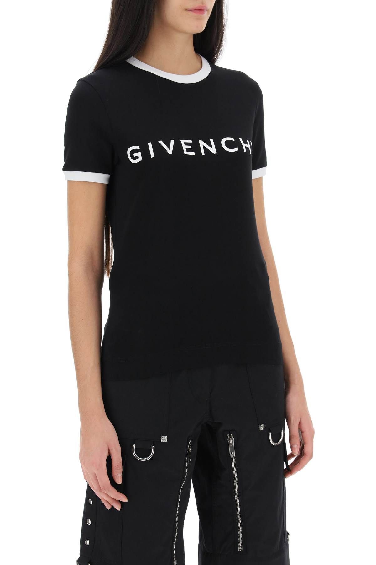 Shop Givenchy T-shirt With Logo Lettering In White