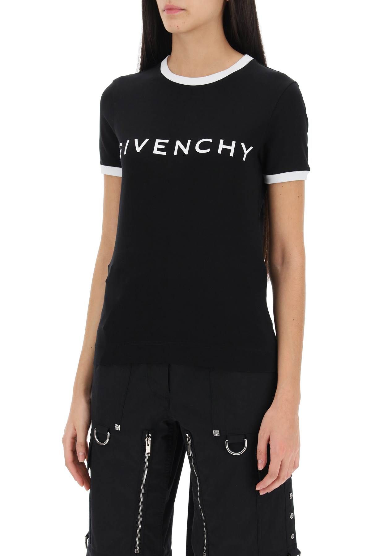 Shop Givenchy T-shirt With Logo Lettering In White