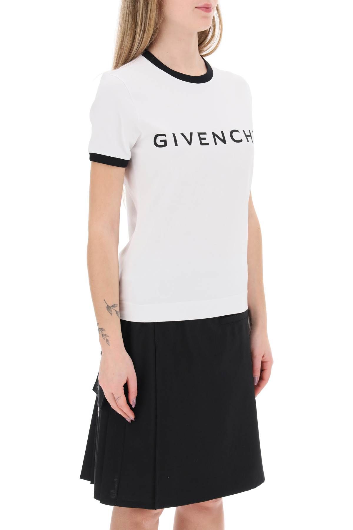 Shop Givenchy T-shirt With Logo Lettering In White