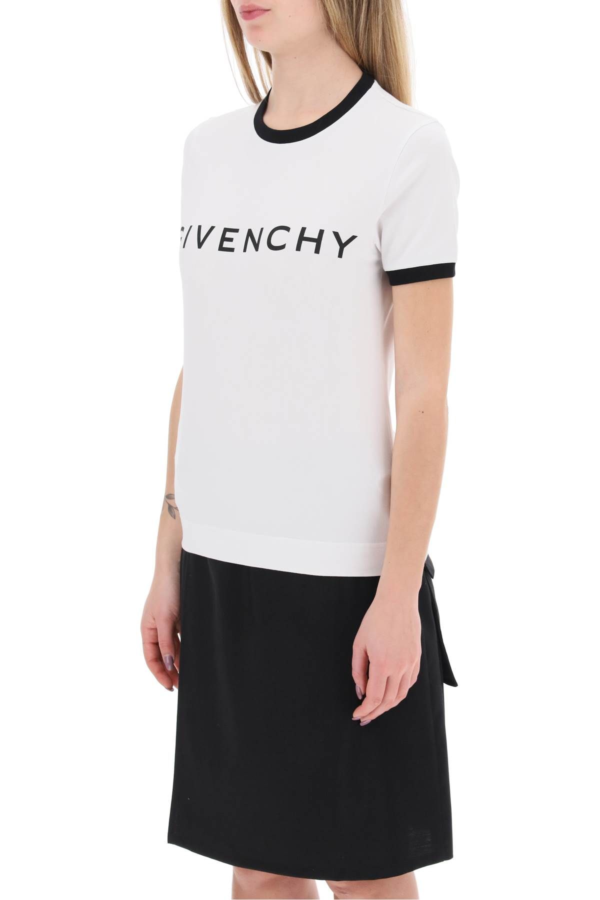 Shop Givenchy T-shirt With Logo Lettering In White