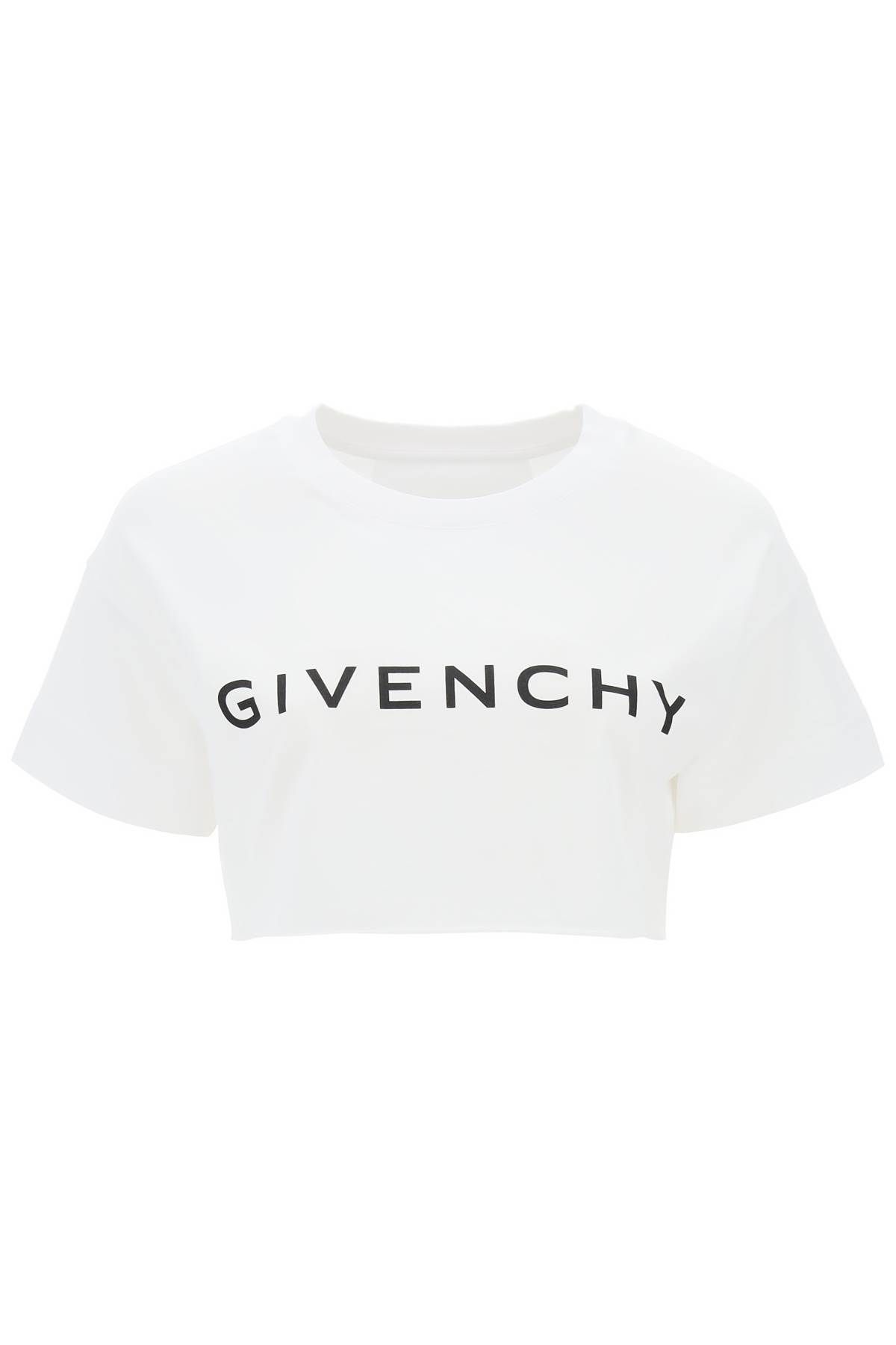 Shop Givenchy Cropped Logo T-shirt In White