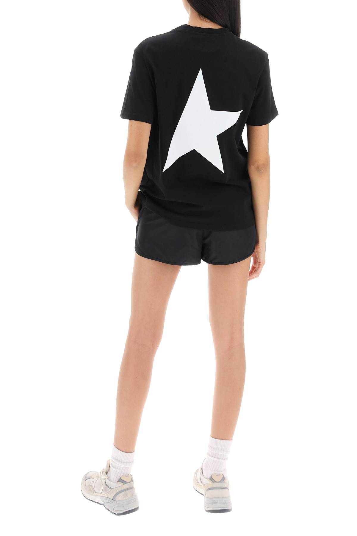 Shop Golden Goose T-shirt With Star Print In Black