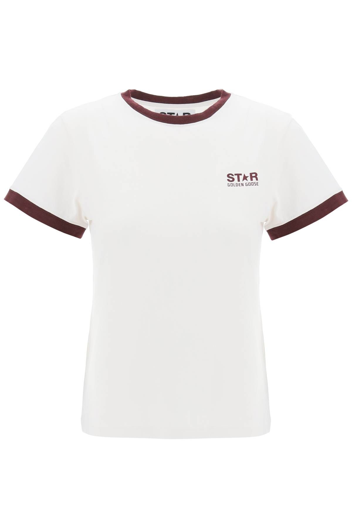 Golden Goose Contrast-trimmed T-shirt In White,red