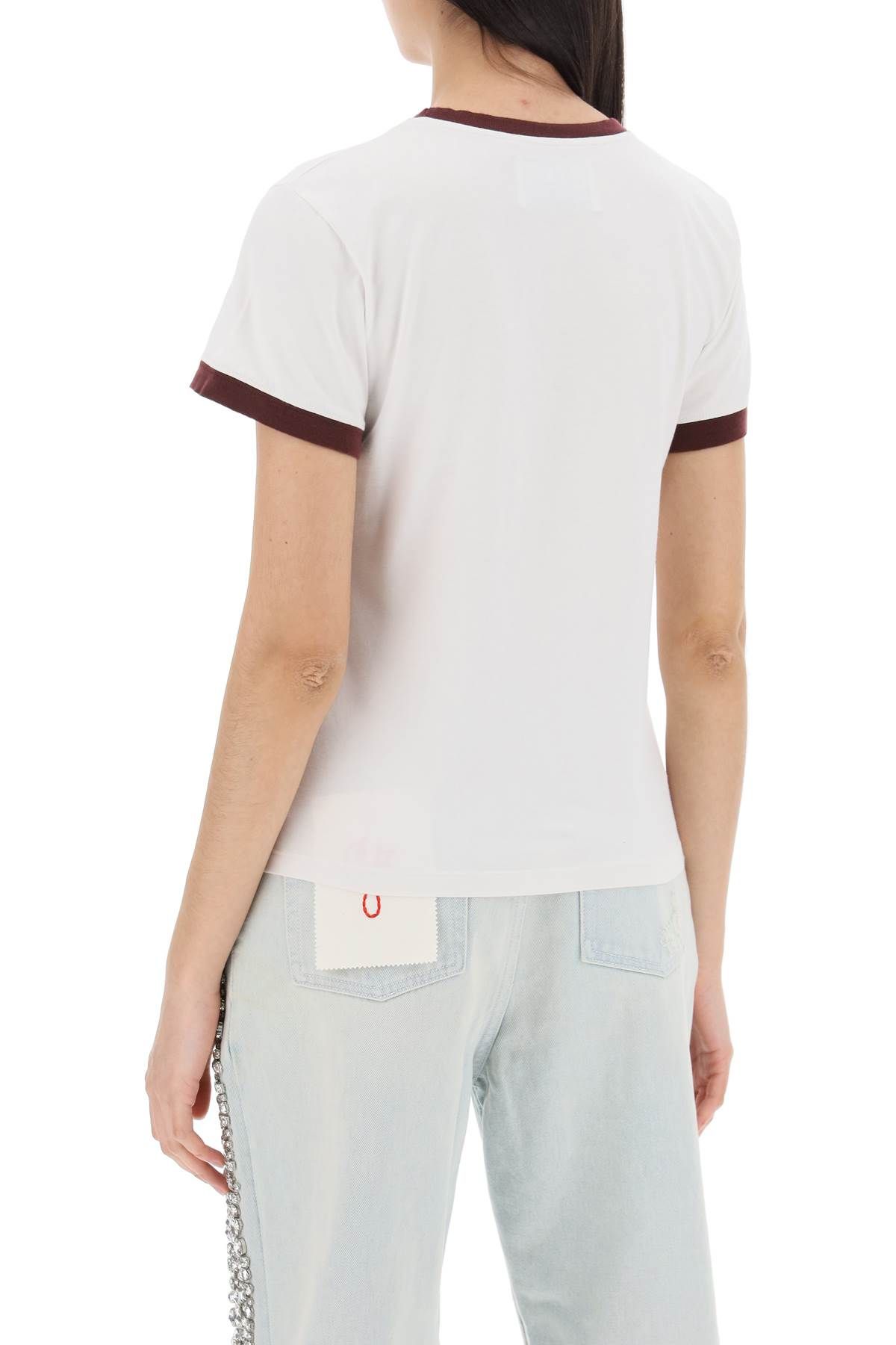 Shop Golden Goose Contrast-trimmed T-shirt In White,red