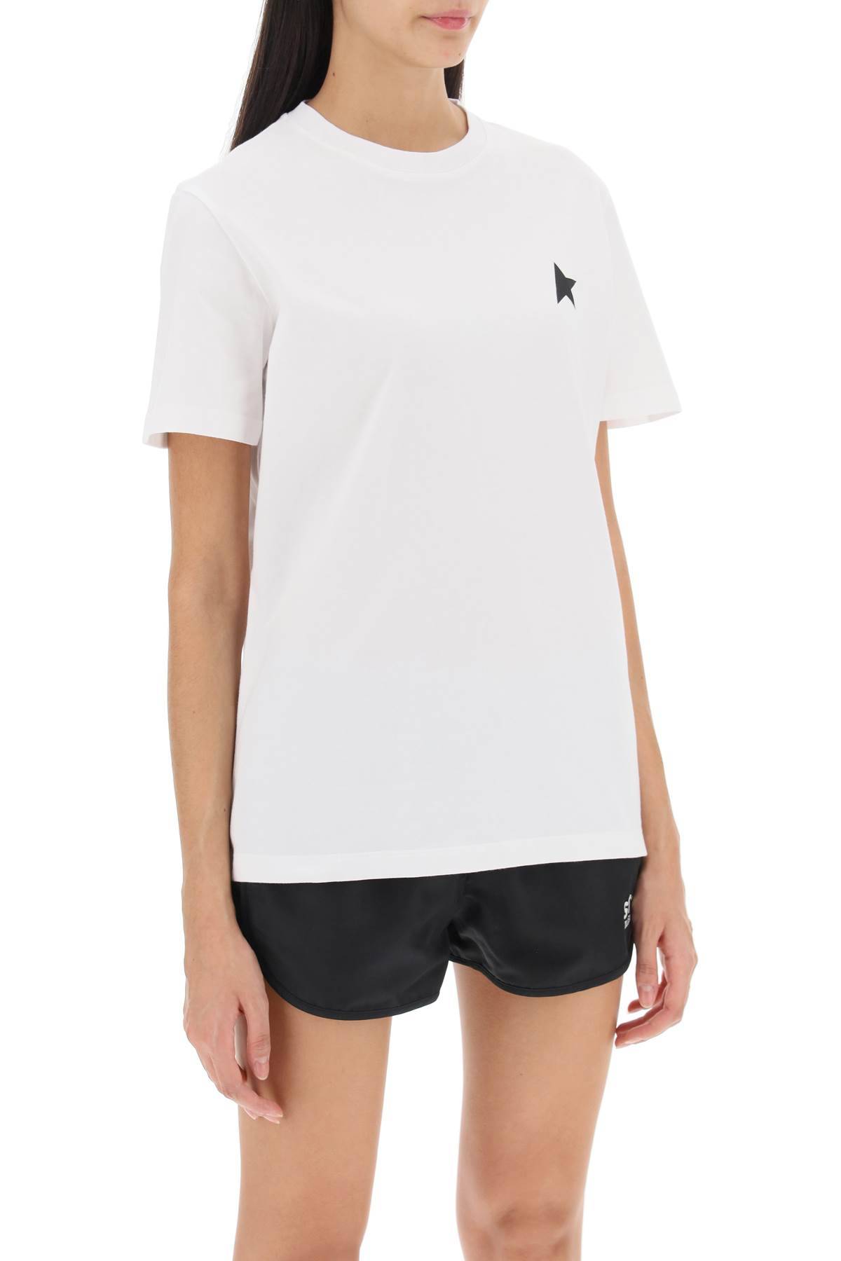Shop Golden Goose Regular T-shirt With Star Logo In Black