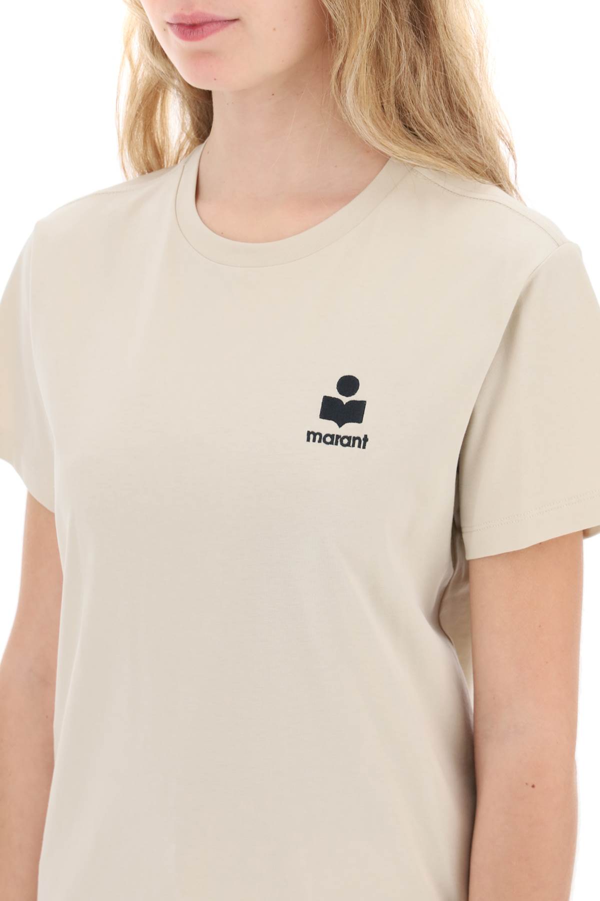 Shop Marant Etoile Aby Regular Fit T-shirt In Beige,neutro