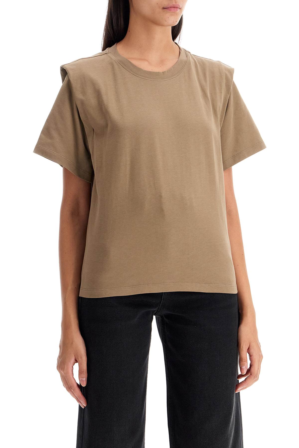 Shop Isabel Marant Zelitos Organic Cotton T-shirt In Khaki