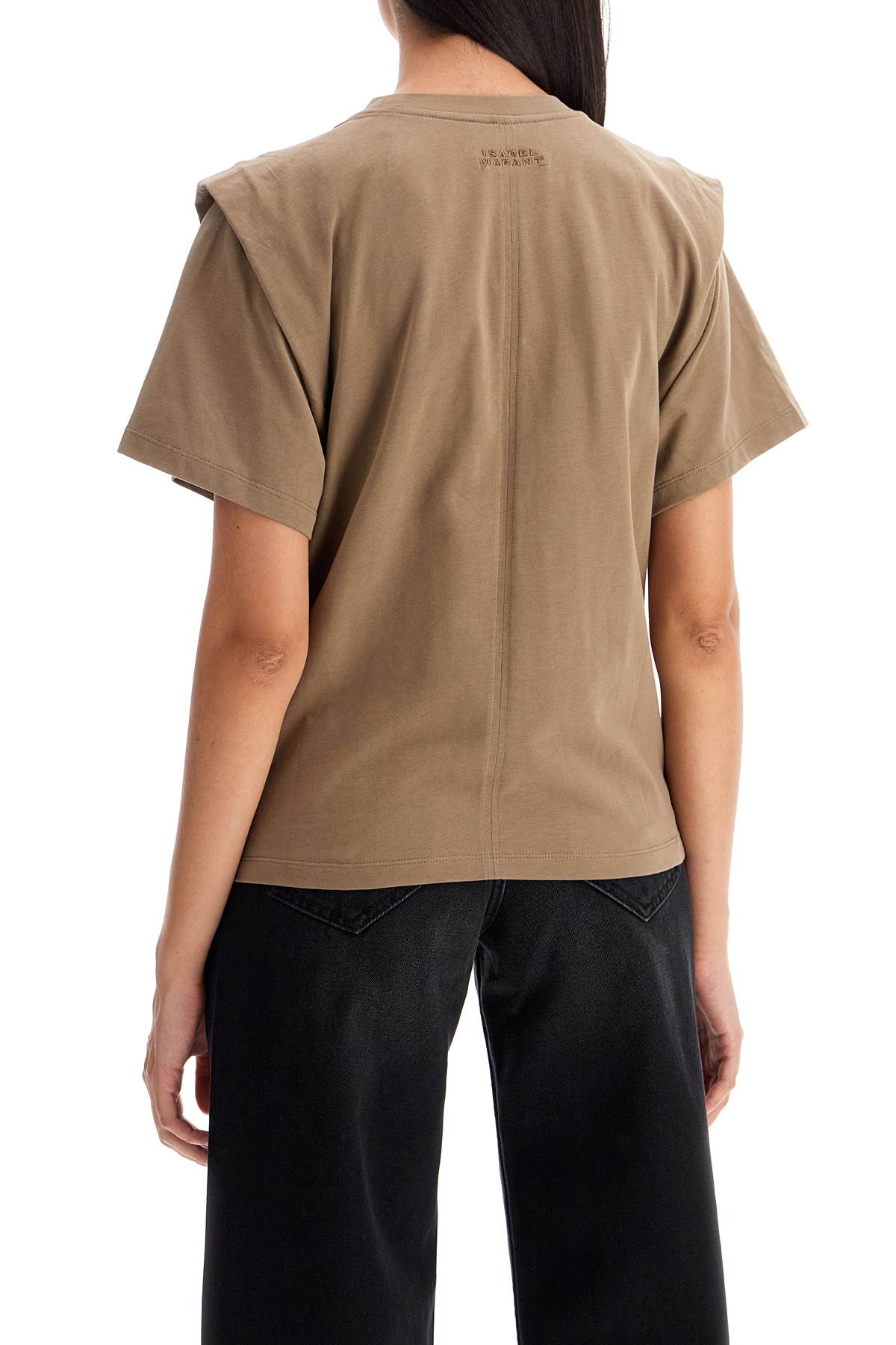 Shop Isabel Marant Zelitos Organic Cotton T-shirt In Khaki