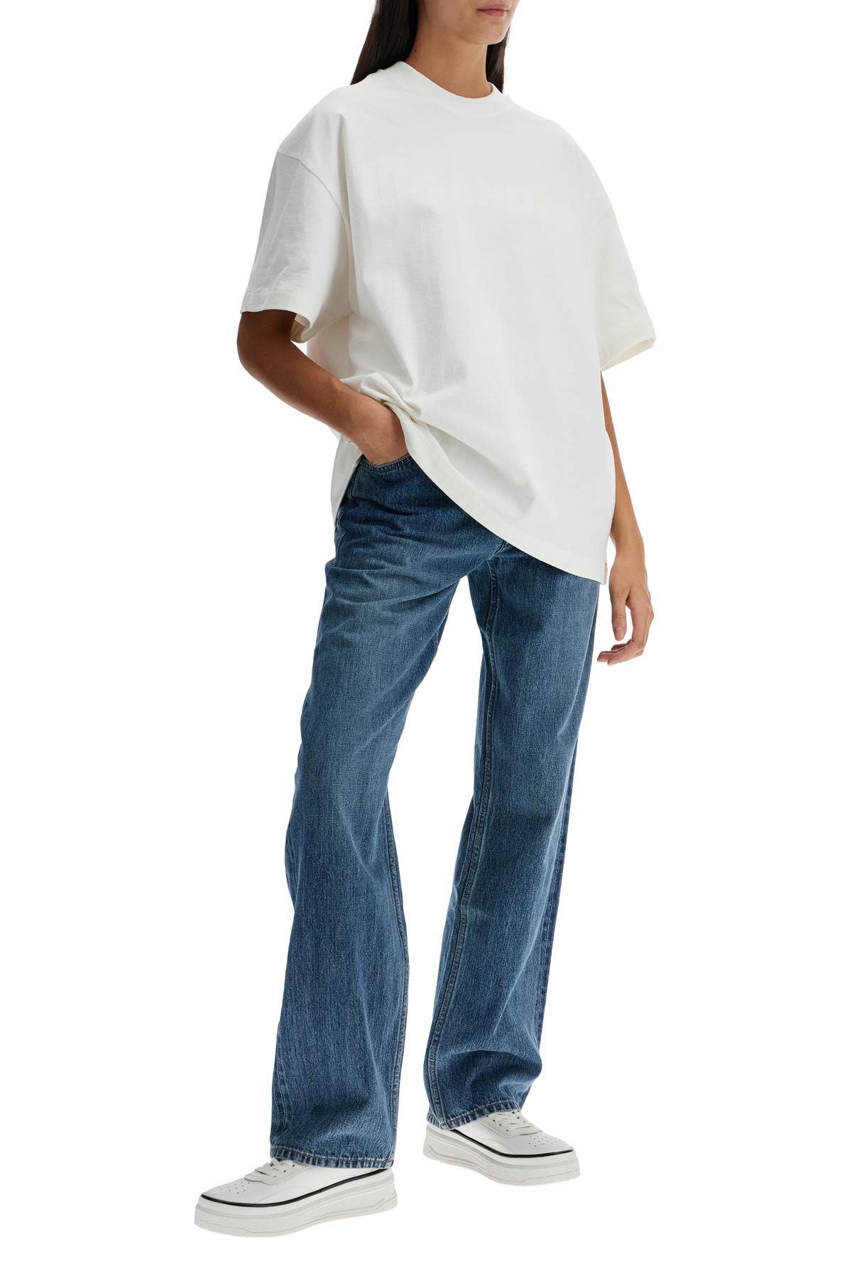 Shop Jil Sander 'oversized T-shirt With In White