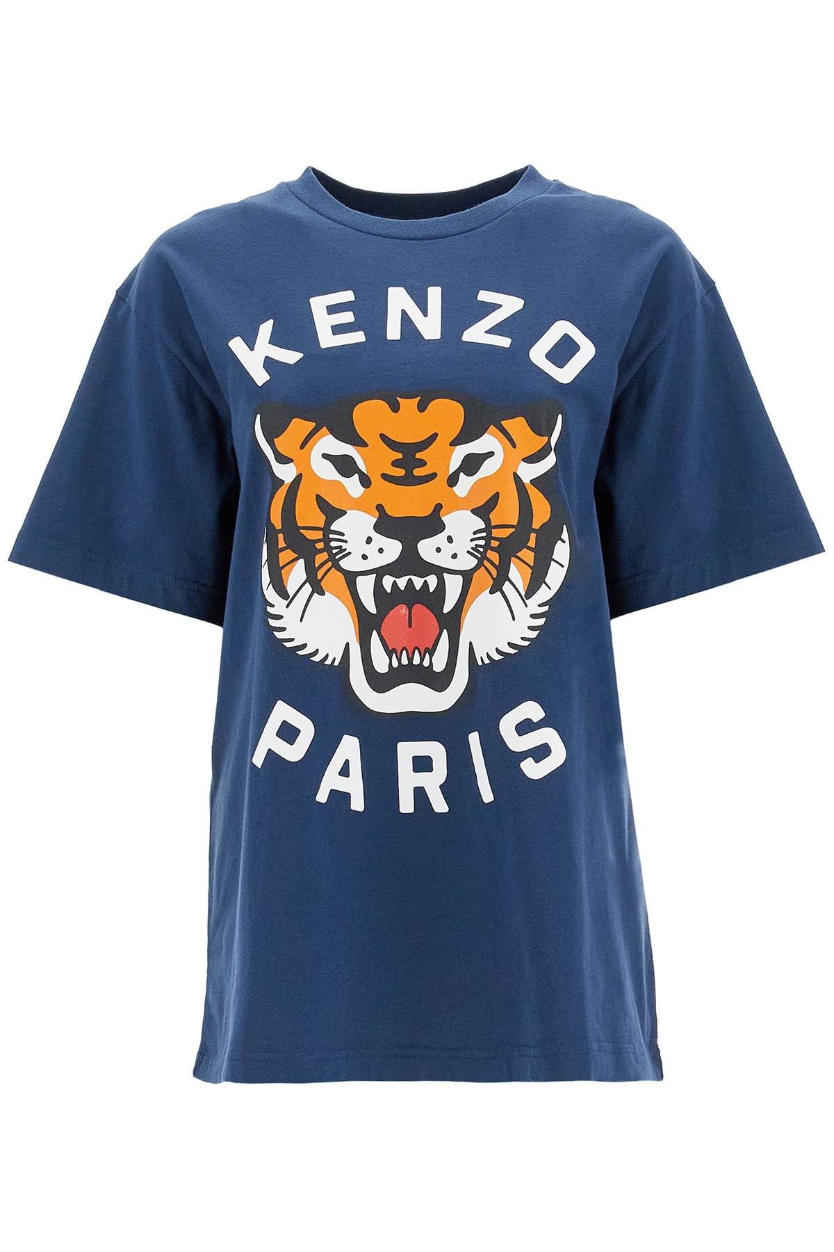 Shop Kenzo Lucky Tiger Crew-neck T-shirt In Blue