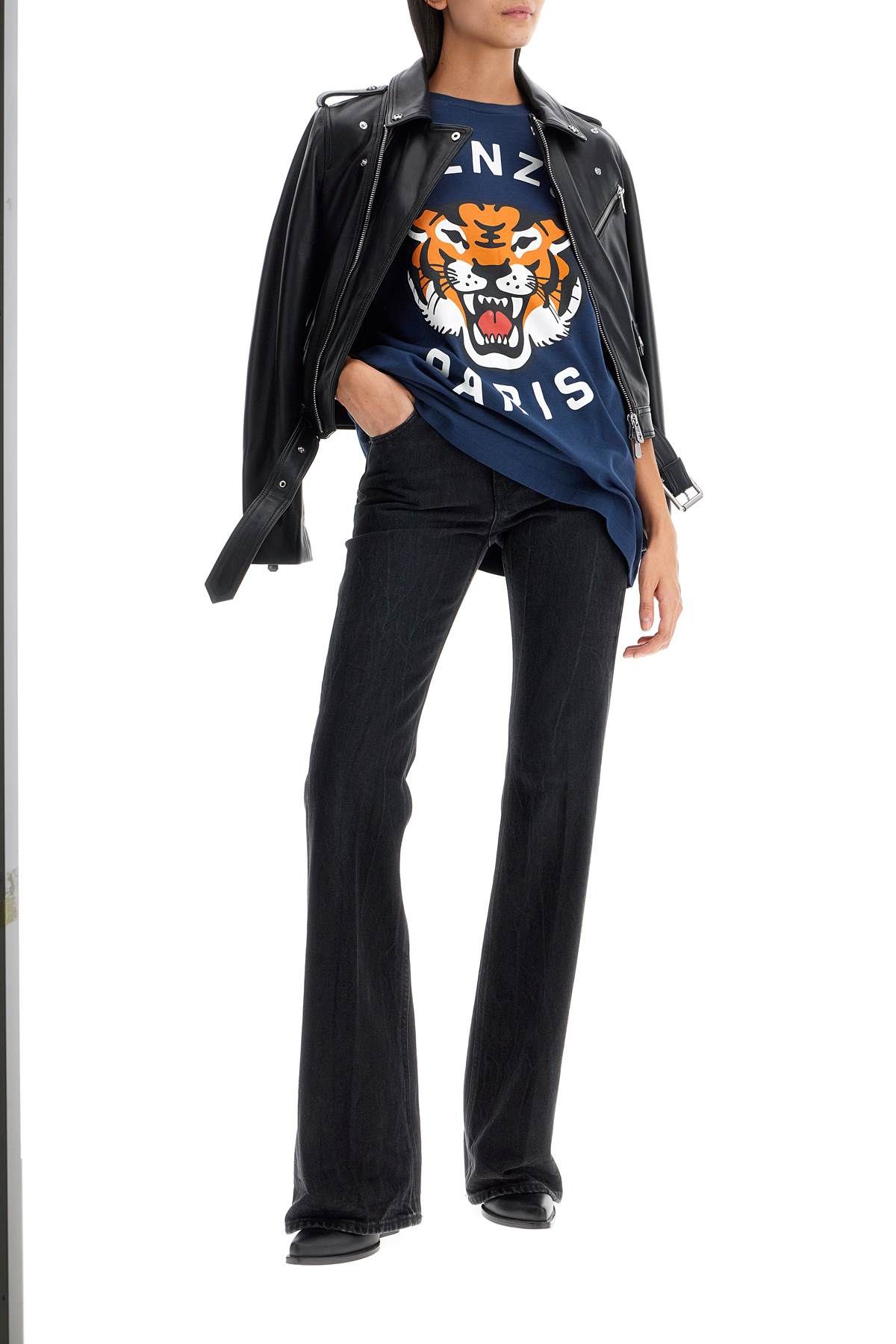 Shop Kenzo Lucky Tiger Crew-neck T-shirt In Blue