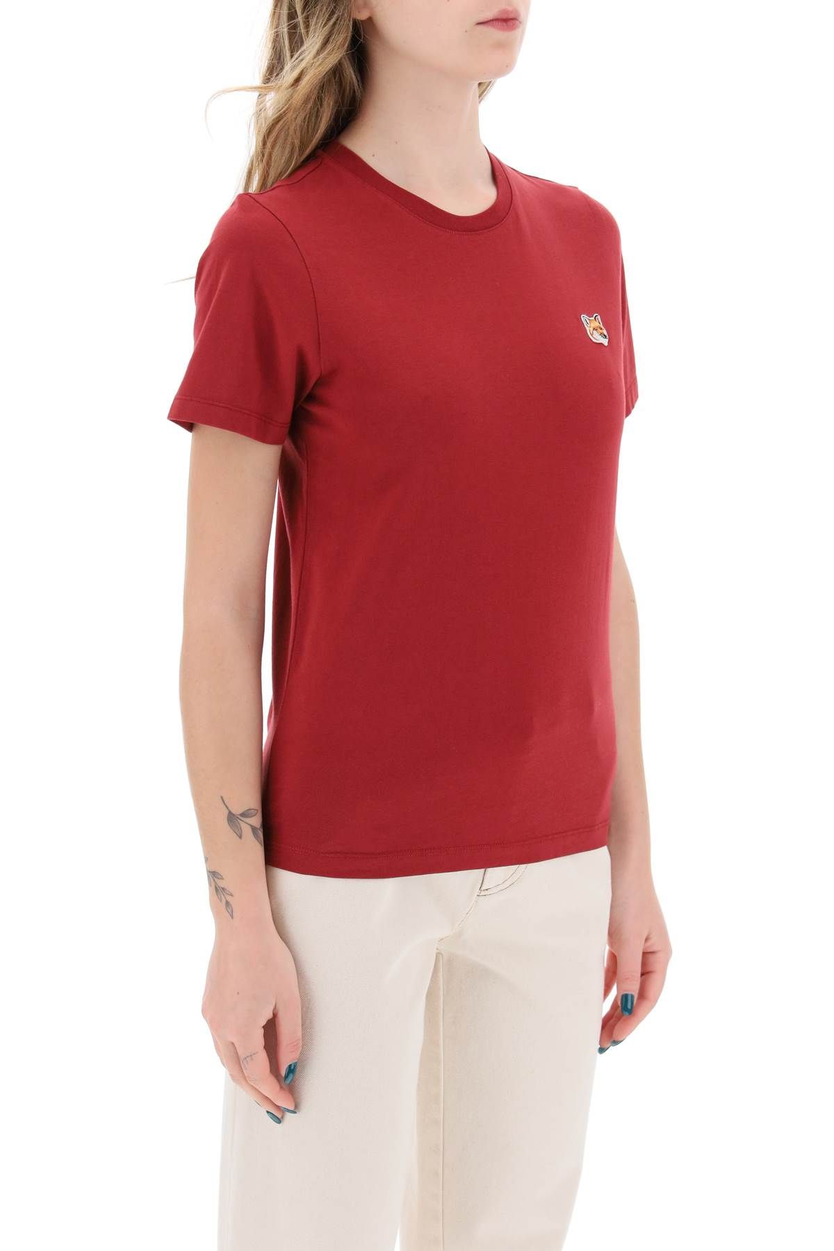 Shop Maison Kitsuné Fox Head Crew-neck T-shirt In Red