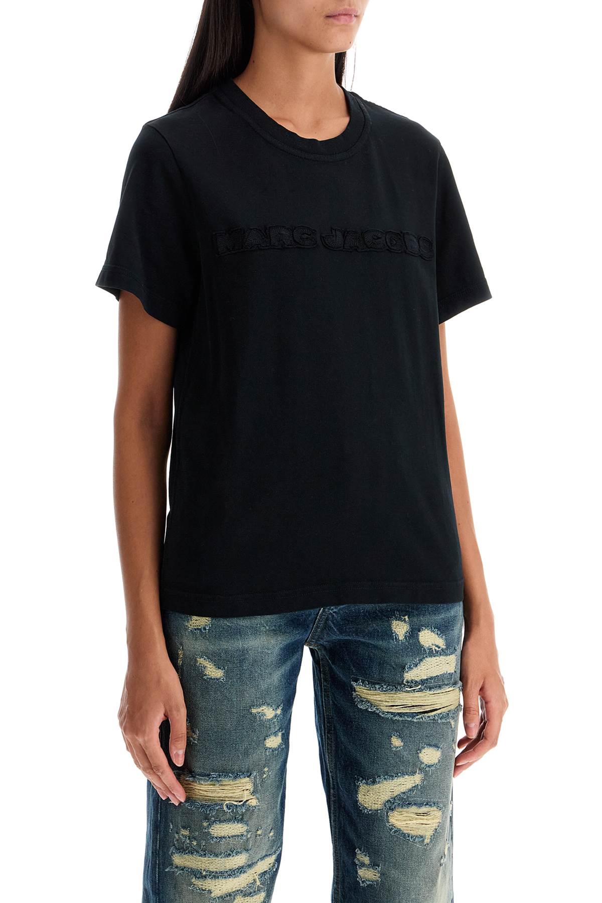 Shop Marc Jacobs T-shirt With Patch Logo Design In Black