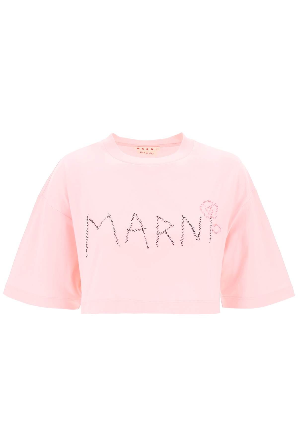 MARNI ORGANIC COTTON CROPPED T-SHIRT FOR