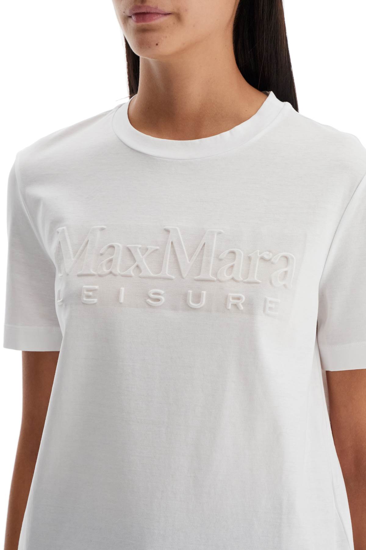 Shop Max Mara T-shirt With Printed Logo In White