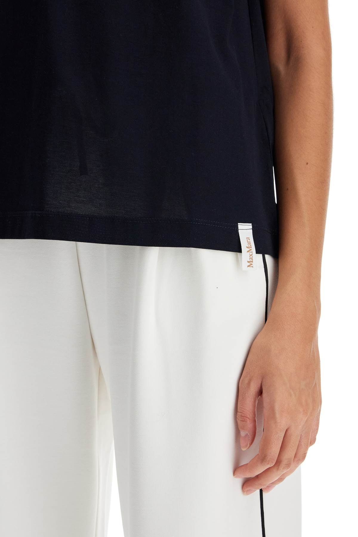 Shop Max Mara T-shirt With Printed Logo In Blue