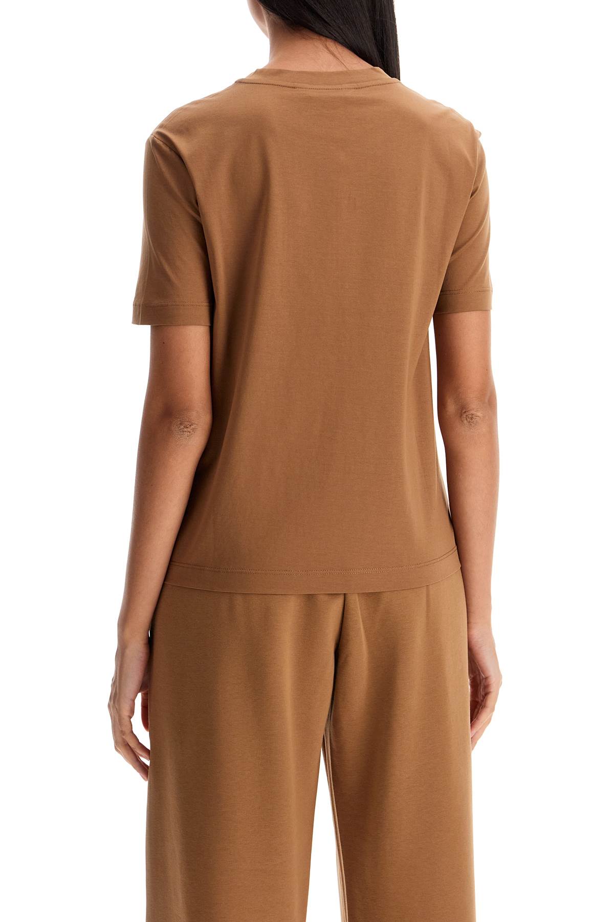 Shop Max Mara T-shirt With Printed Logo In Brown