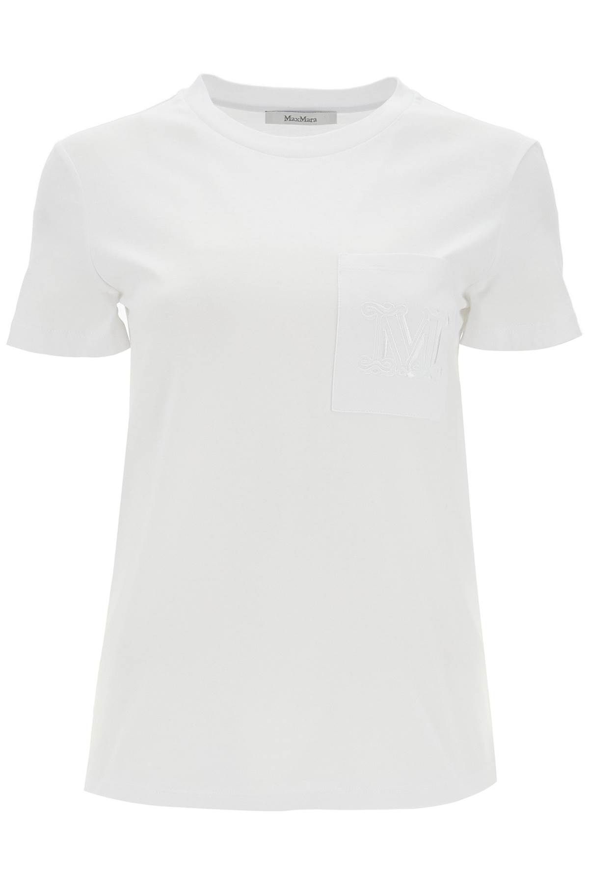 Shop Max Mara 'papaya' Embroidered Pocket In White