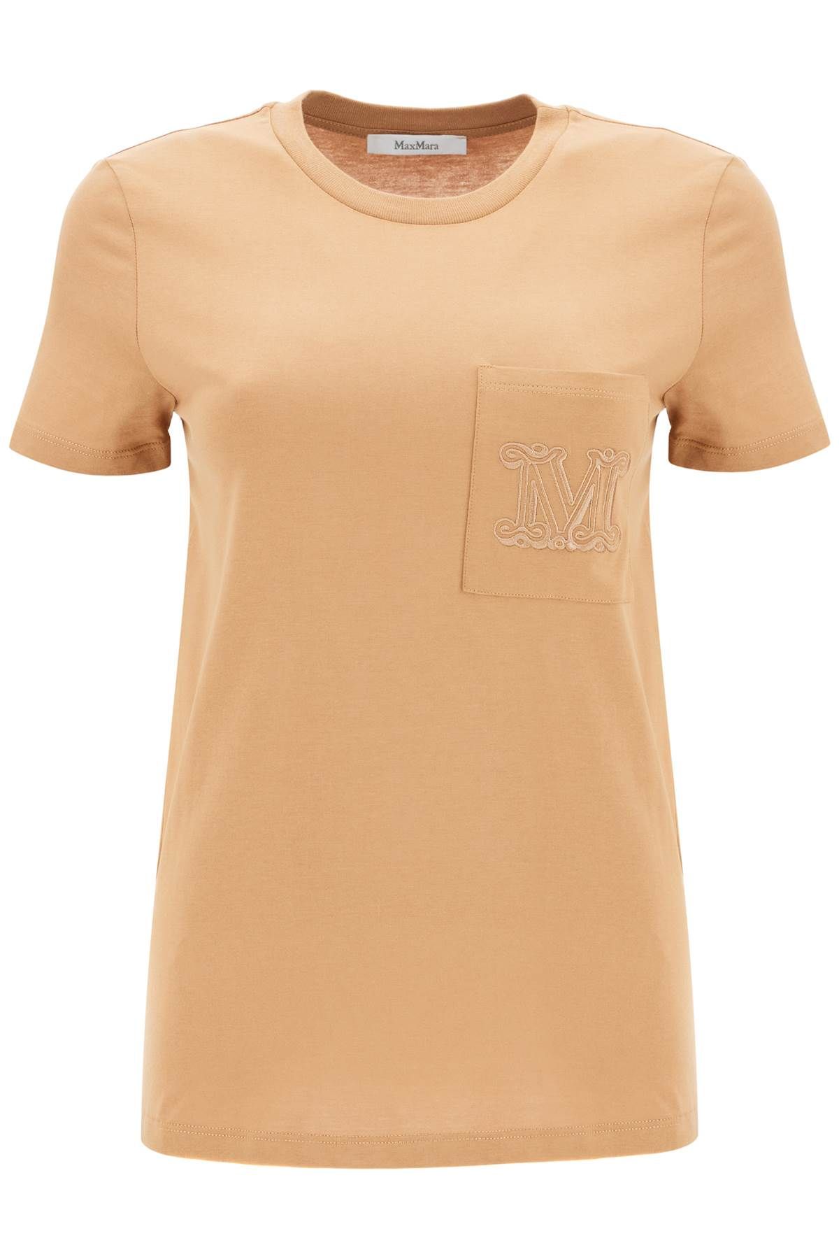 Shop Max Mara 'papaya' Embroidered Pocket In Beige