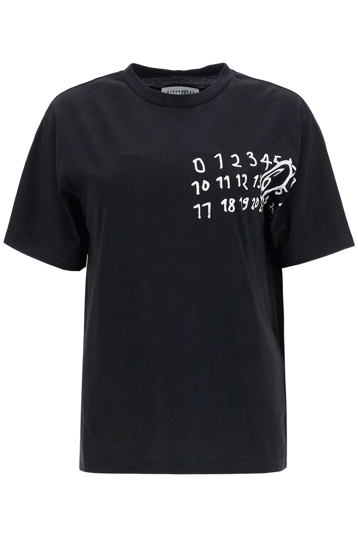 Shop Mm6 Maison Margiela Numeric Logo T-shirt In Black