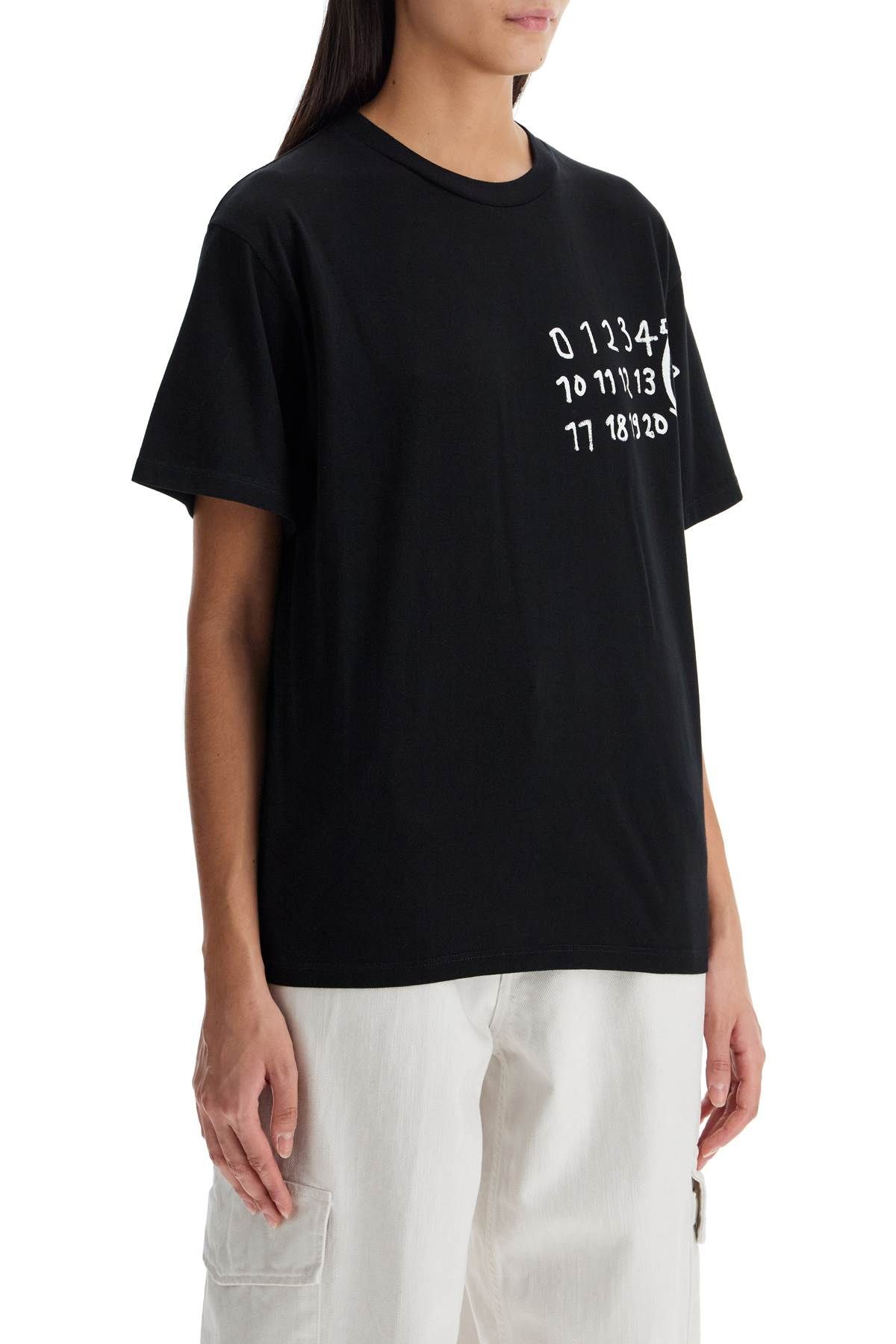 Shop Mm6 Maison Margiela Numeric Logo T-shirt In Black