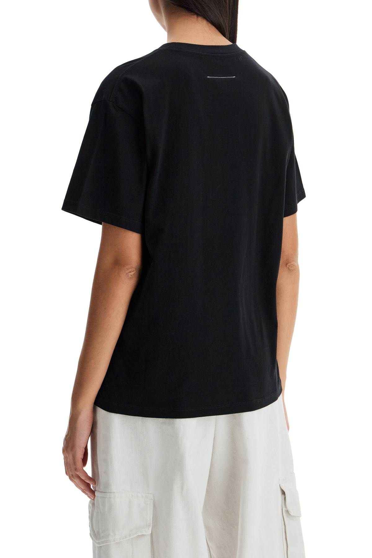 Shop Mm6 Maison Margiela Numeric Logo T-shirt In Black