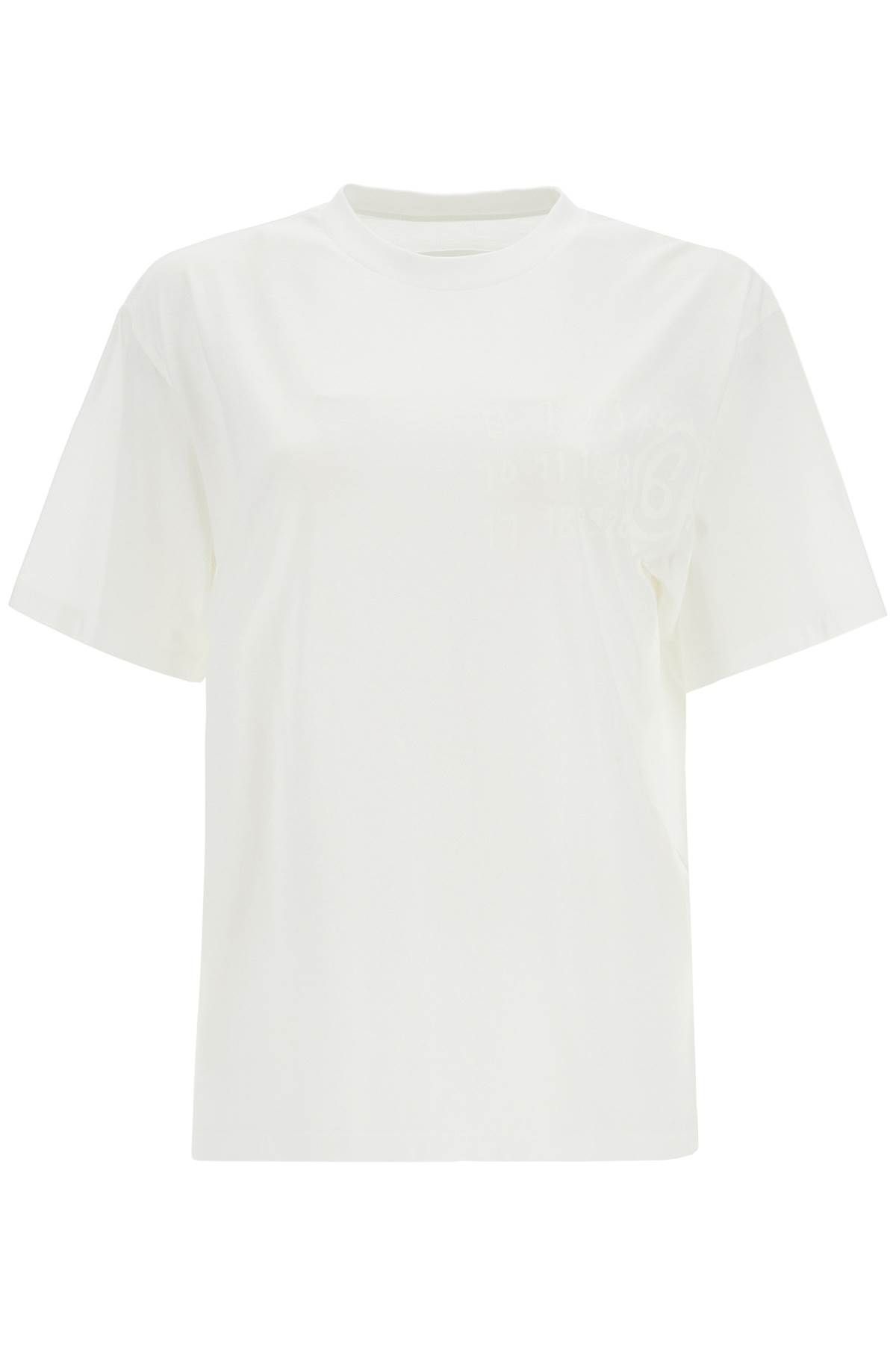 Shop Mm6 Maison Margiela Numeric Logo T-shirt In White