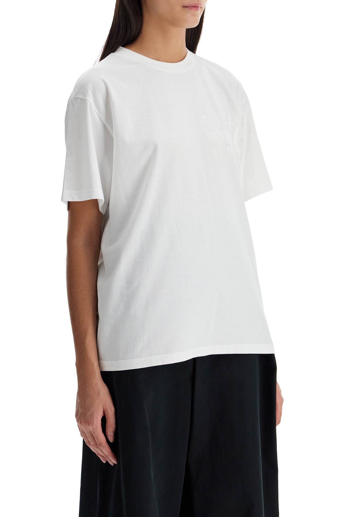 Shop Mm6 Maison Margiela Numeric Logo T-shirt In White