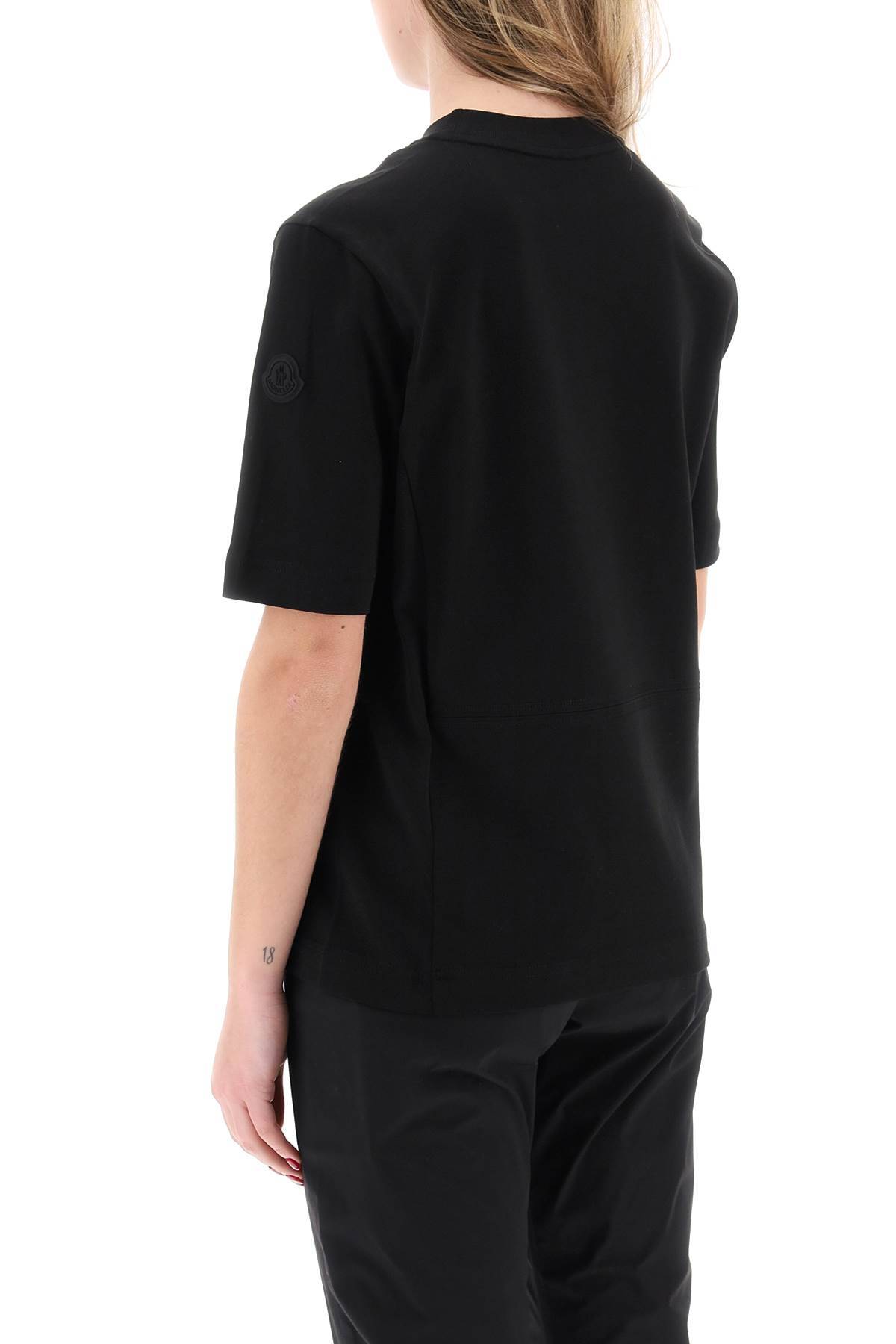 Shop Moncler Embossed Logo T-shirt In Black