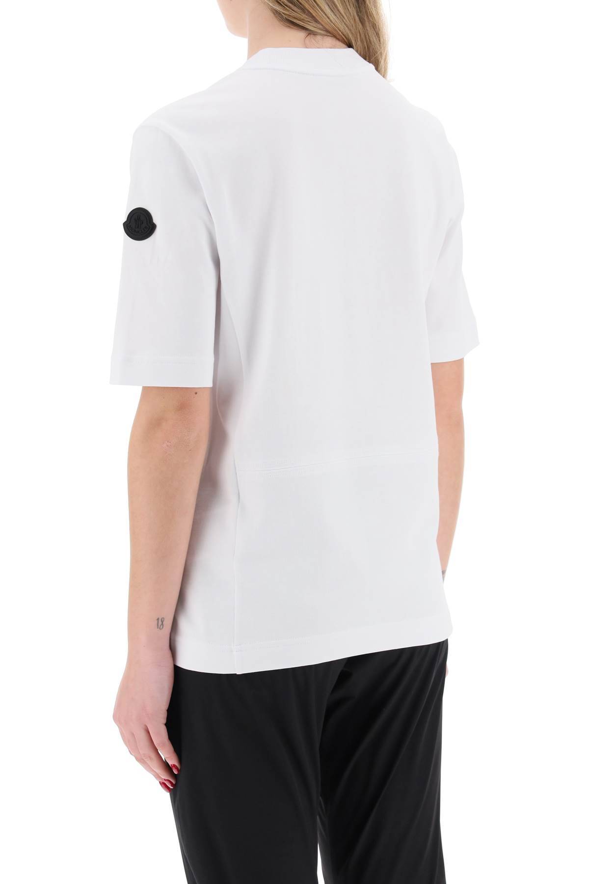 Shop Moncler Embossed Logo T-shirt In White