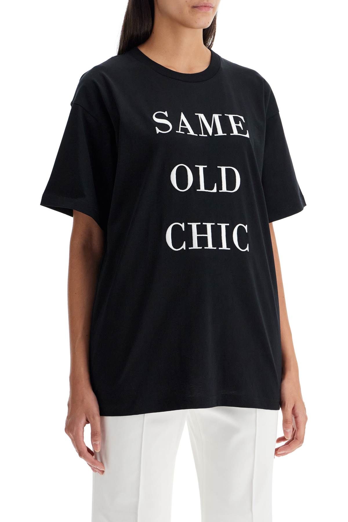 Shop Moschino "oversized T-shirt With Same Old In Black