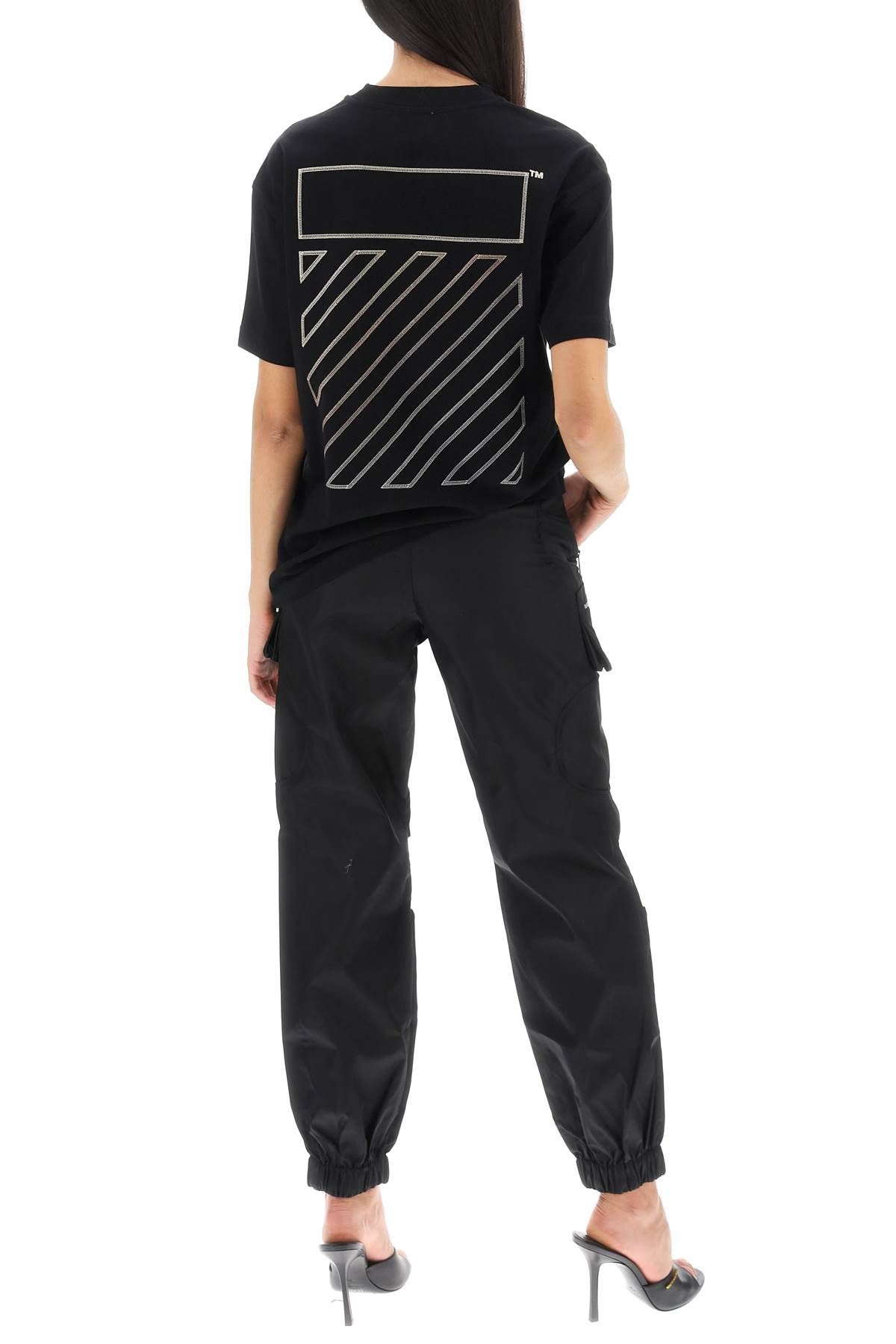 Shop Off-white T-shirt With Back Embroidery In Black