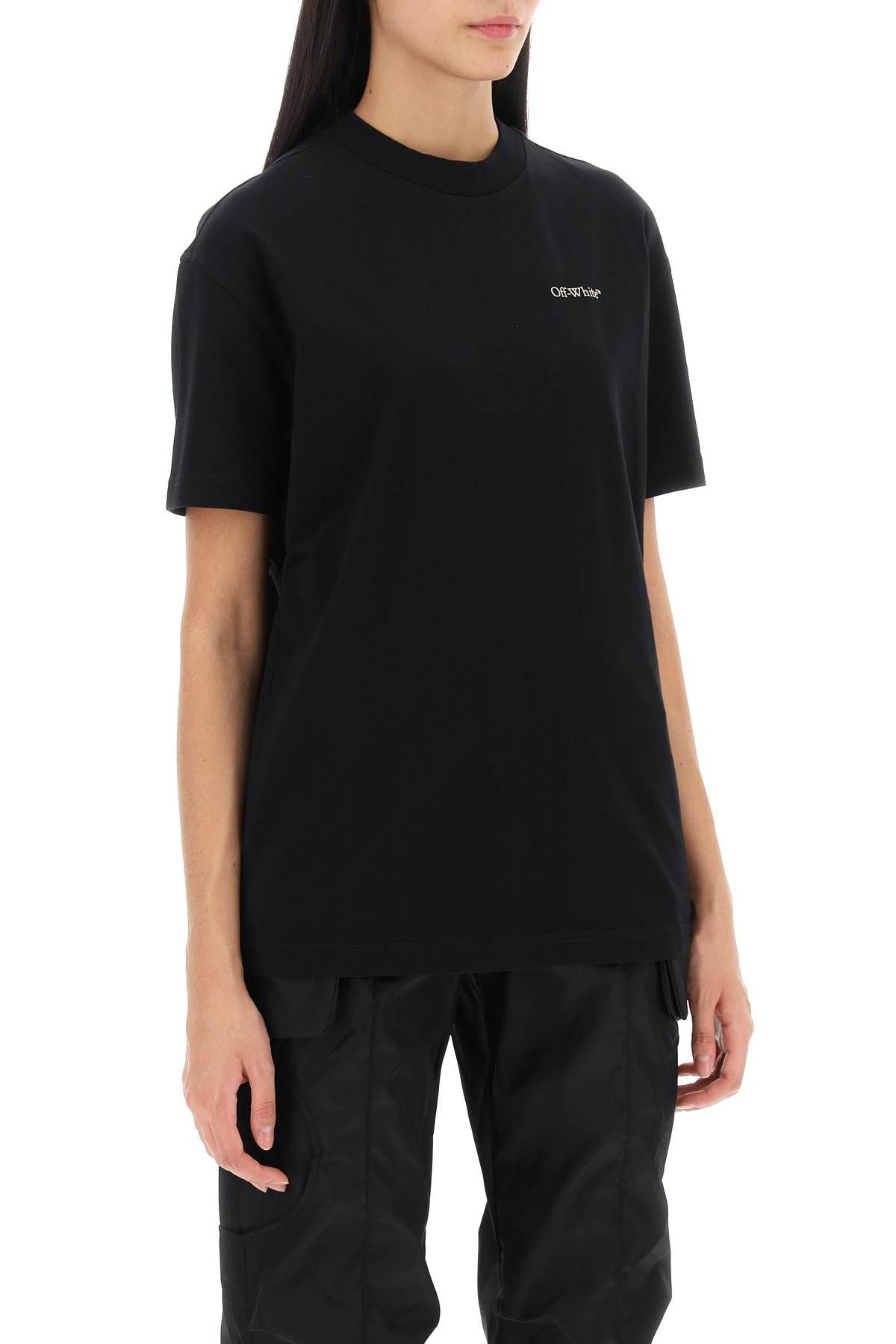 Shop Off-white T-shirt With Back Embroidery In Black