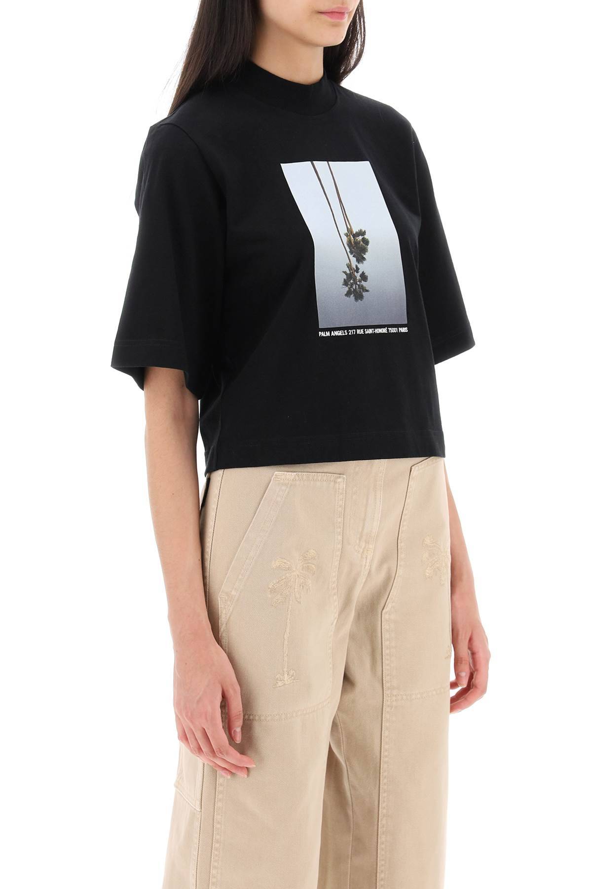 Shop Palm Angels Boxy T-shirt With Print In Black
