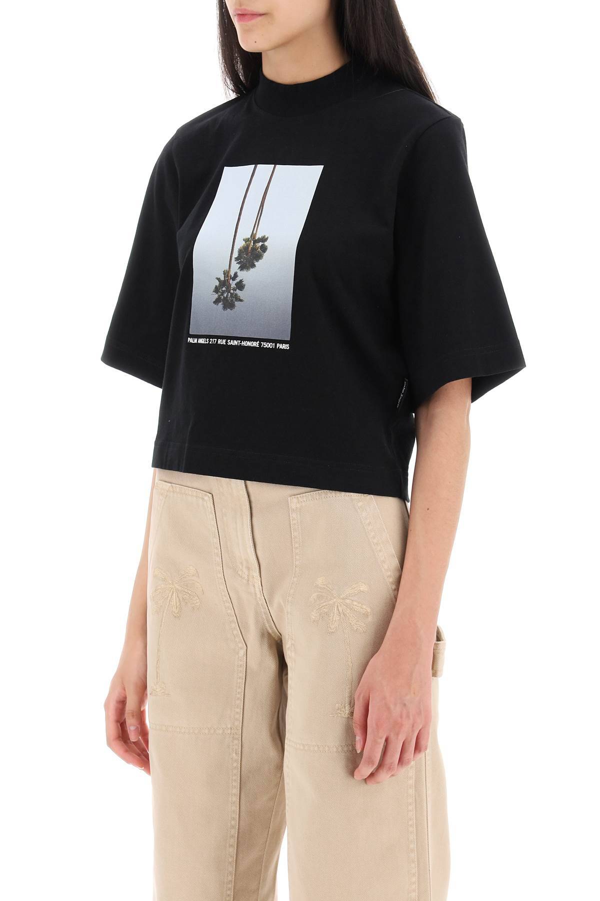 Shop Palm Angels Boxy T-shirt With Print In Black