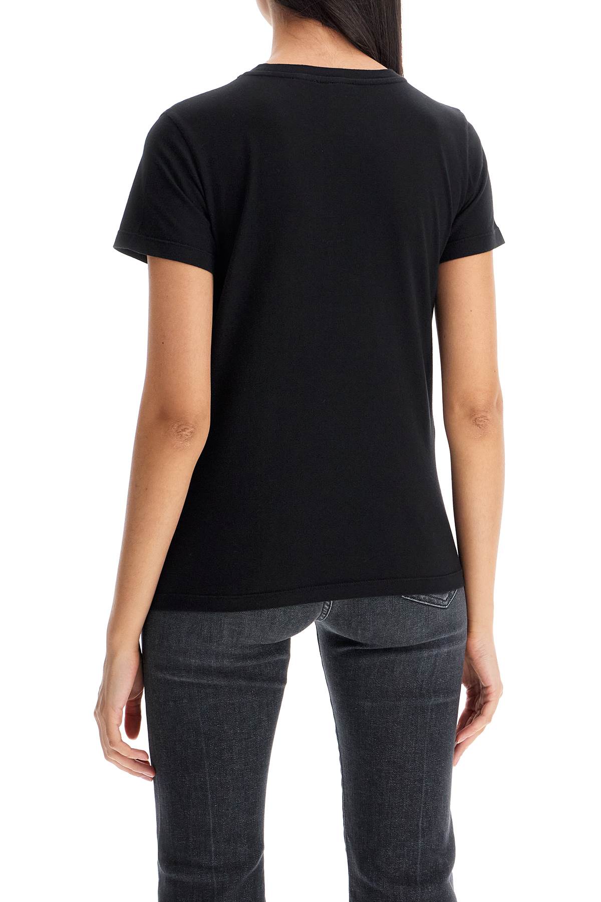 Shop Pinko Short-sleeved T-shirt With Embroidery In Black