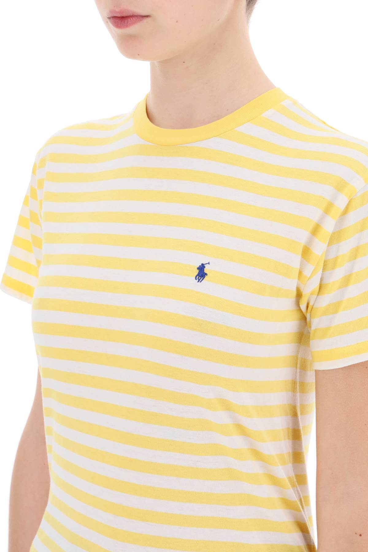Shop Polo Ralph Lauren Striped Crewneck T-shirt In White