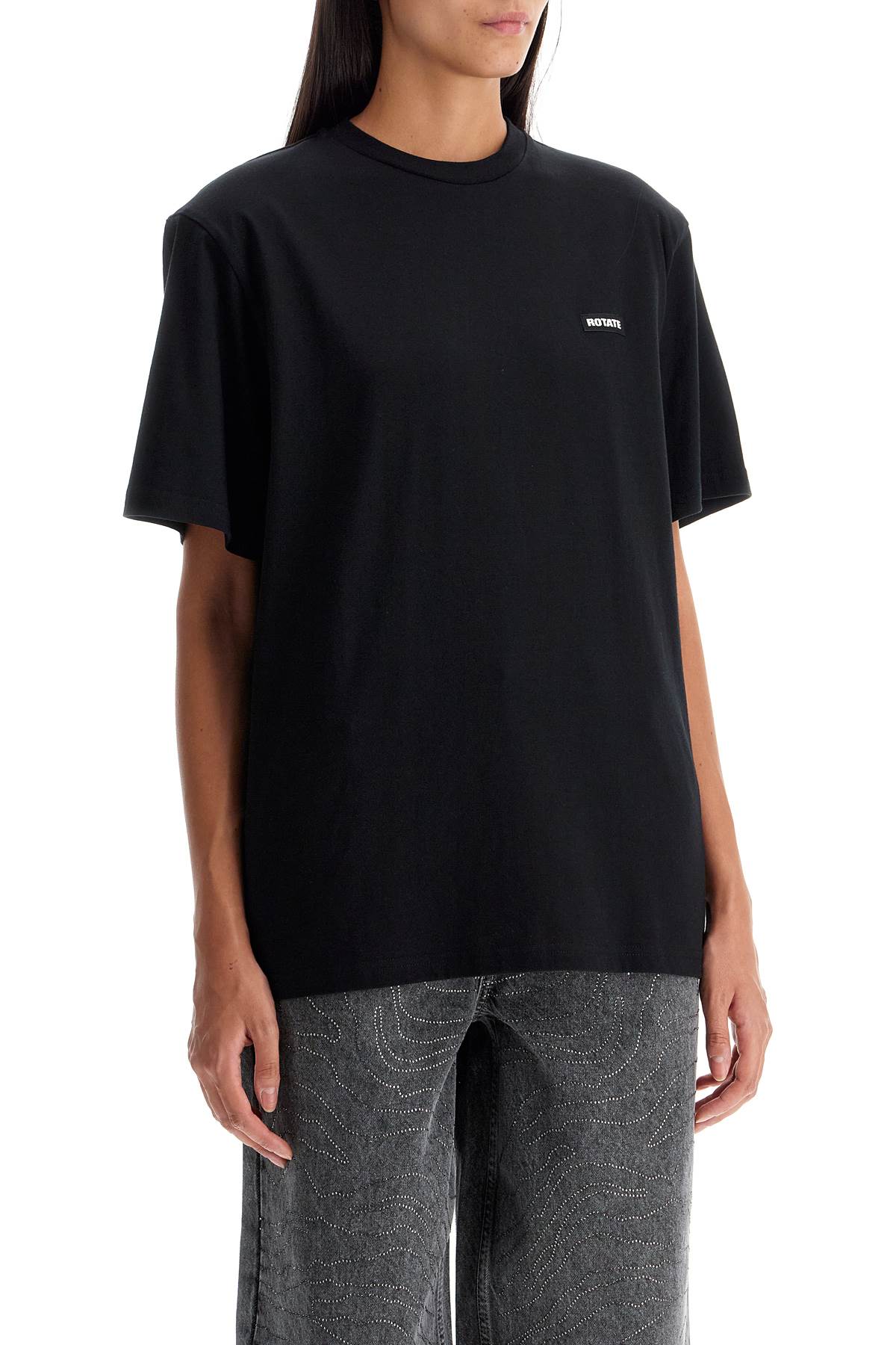 Shop Rotate Birger Christensen 'oversized Organic Cotton T In Black