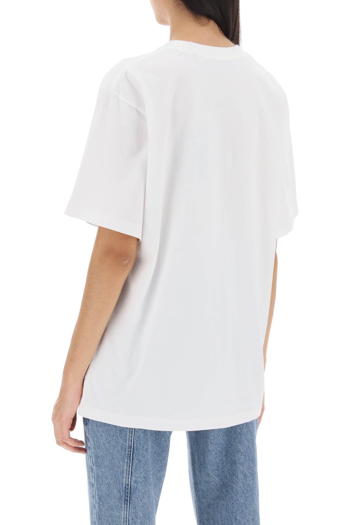 Shop Rotate Birger Christensen T-shirt With Logo Embroidery In White