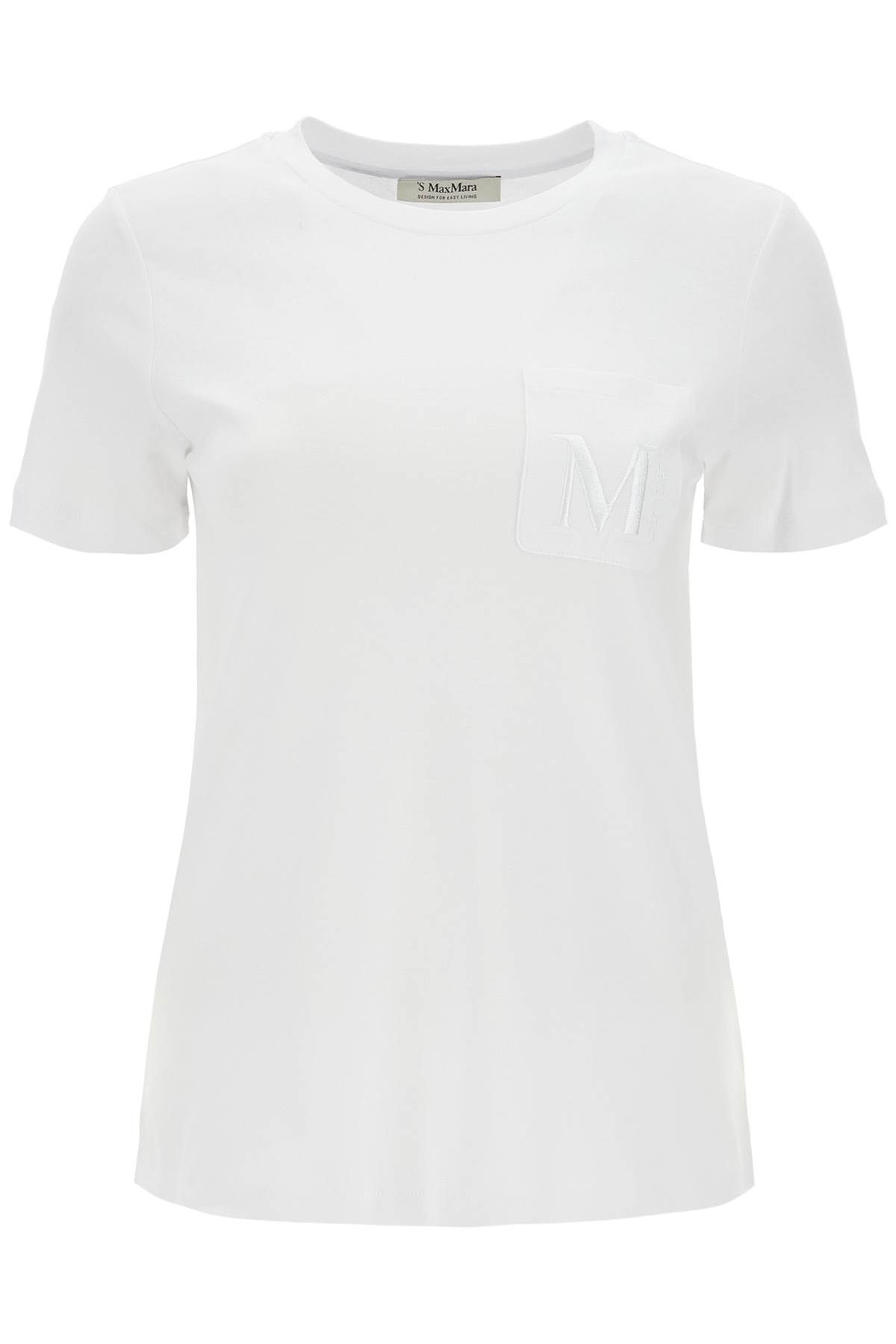 Shop 's Max Mara 'madera' Embroidered Pocket T-shirt In White