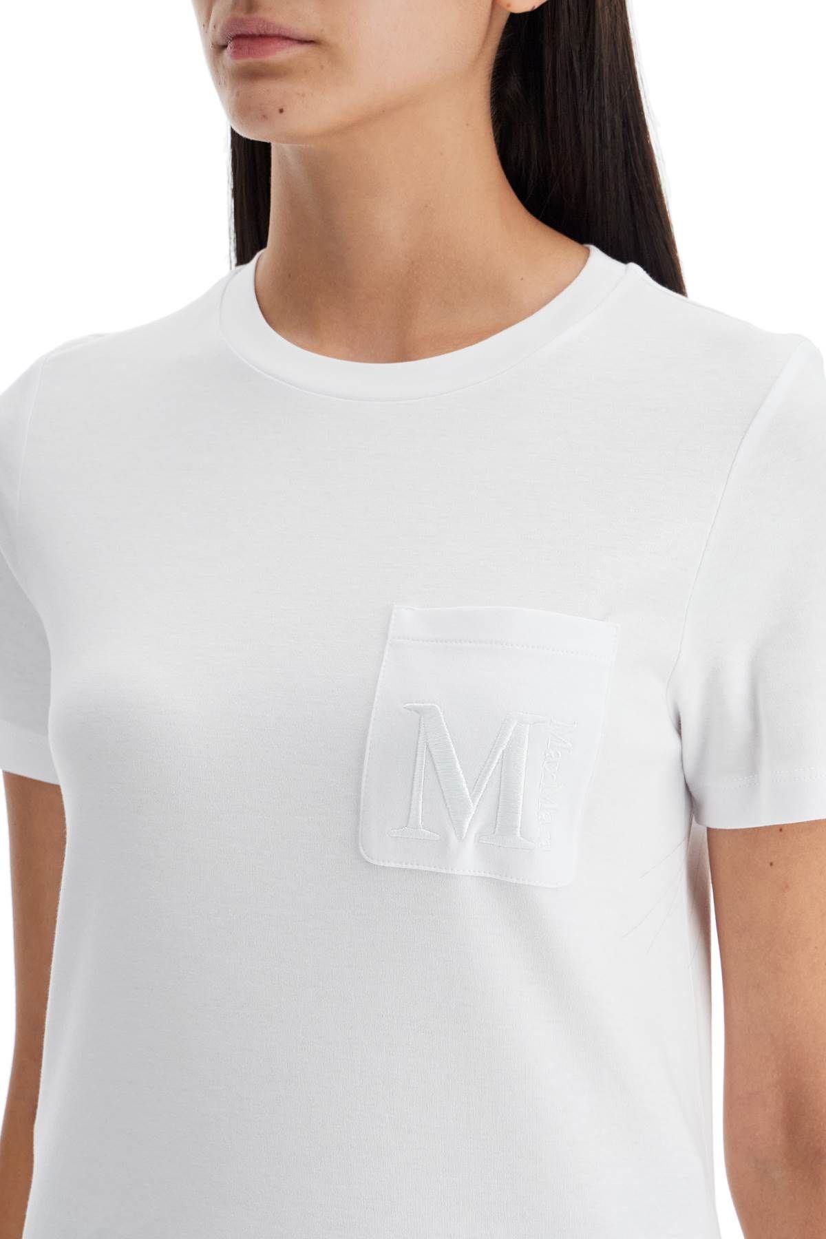 Shop 's Max Mara 'madera' Embroidered Pocket T-shirt In White