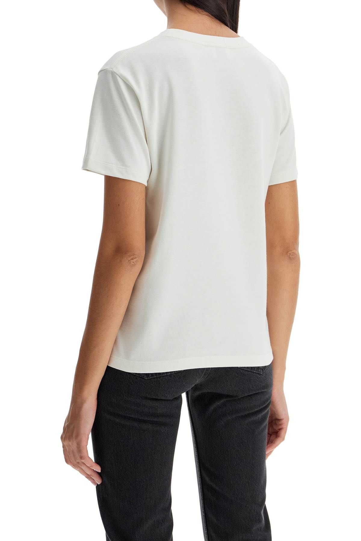 Shop Saint Laurent Crewneck Cotton And Modal T-shirt In White