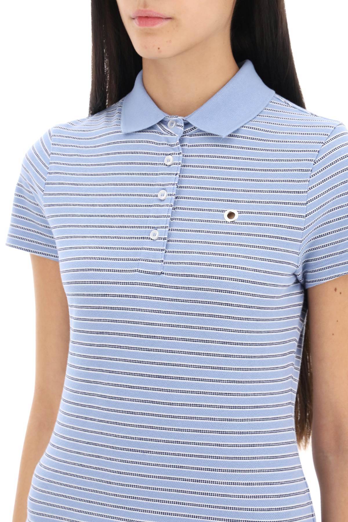 Shop Saks Potts Venus Striped Polo Shirt In Light Blue
