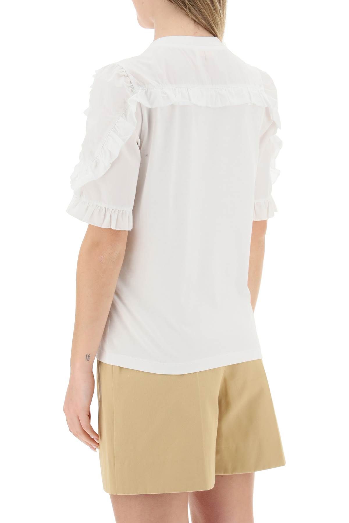 Shop See By Chloé Ruffled T-shirt In White