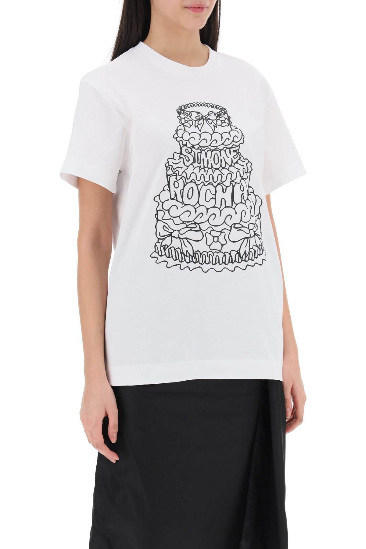 Shop Simone Rocha Cake Crewneck T-shirt In White