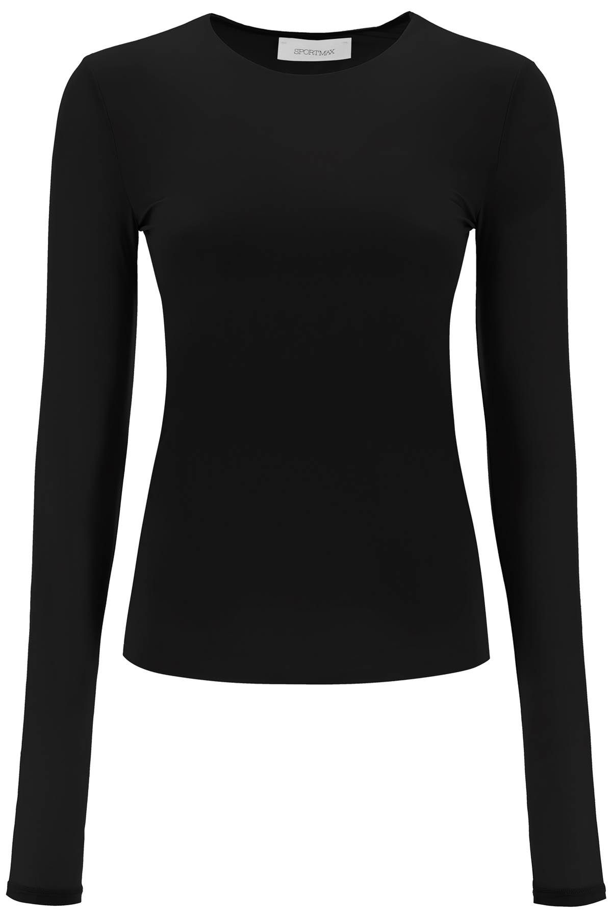 Shop Sportmax Stretch Jersey Long-sleeved T-shirt In Black