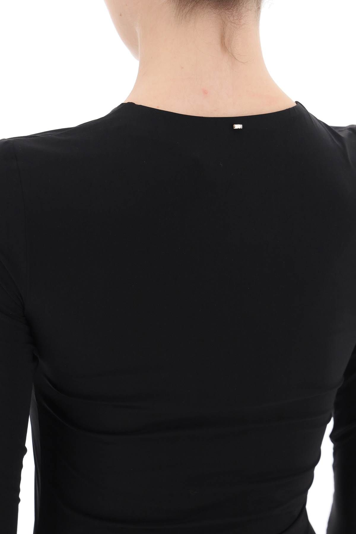 Shop Sportmax Stretch Jersey Long-sleeved T-shirt In Black