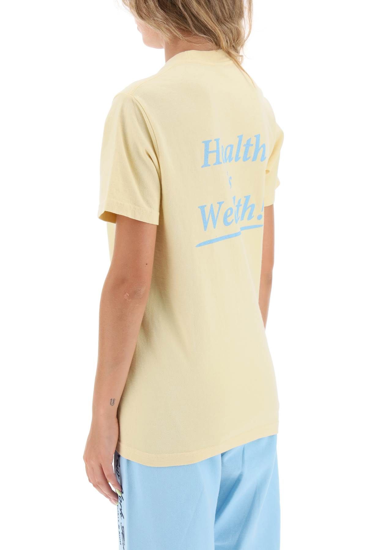 Shop Sporty And Rich 'health Is Wealth' T-shirt In Yellow