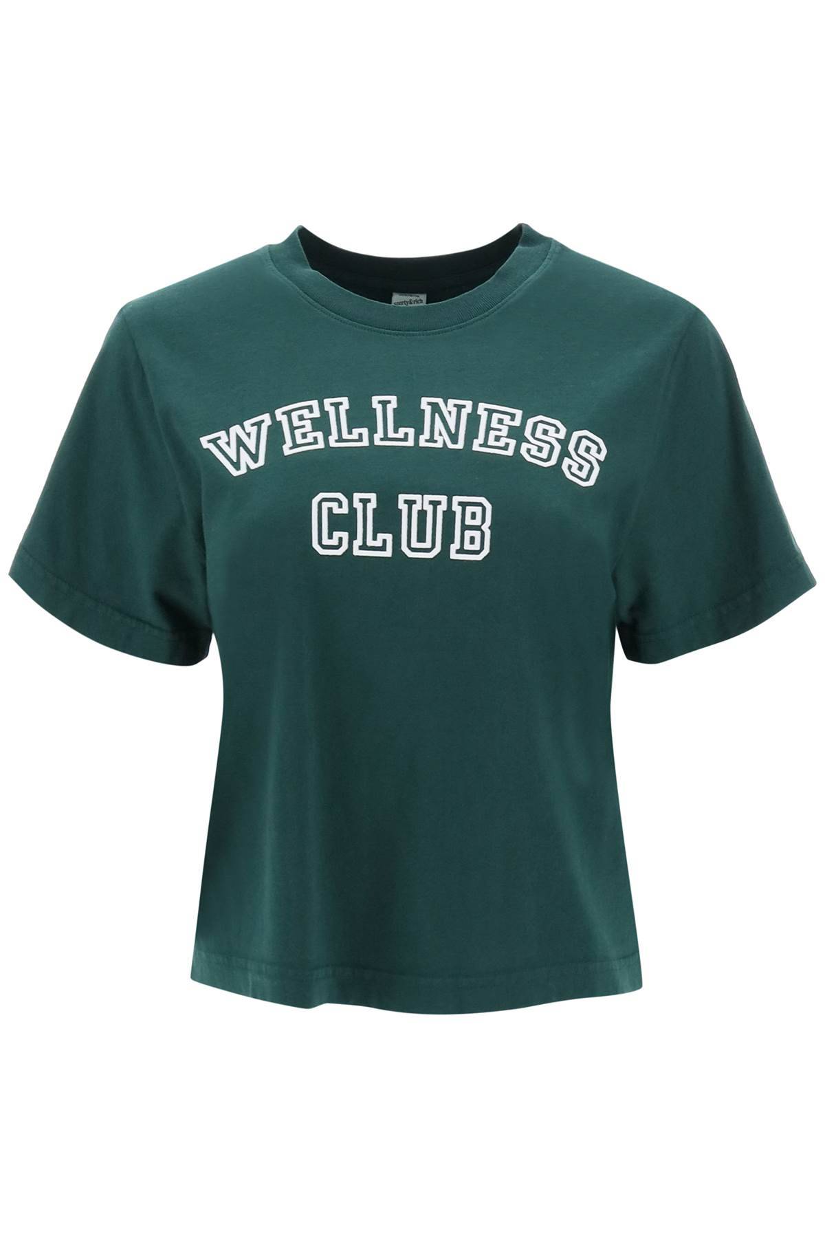 Shop Sporty And Rich Wellness Club Cropped T-shirt In Green