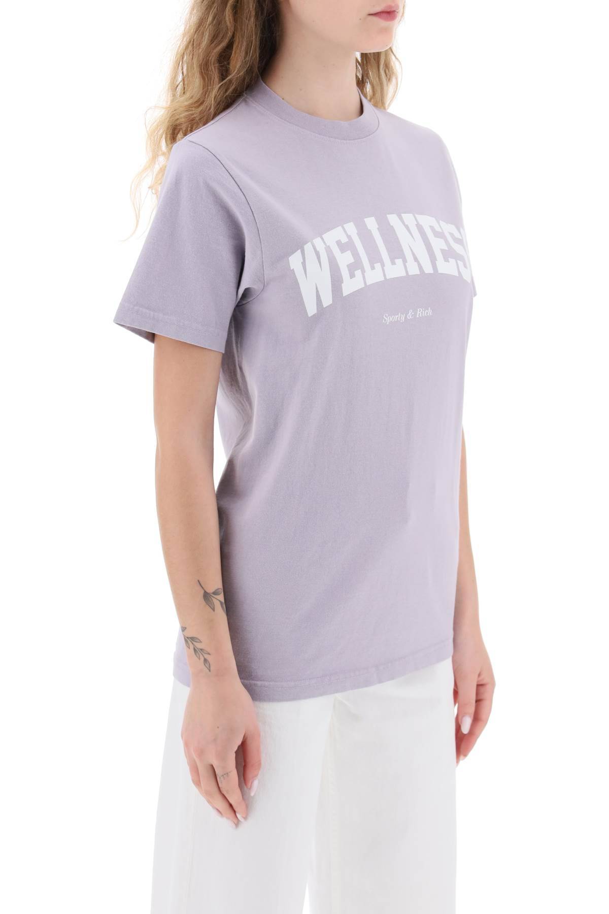 Shop Sporty And Rich T-shirt With Print In Purple